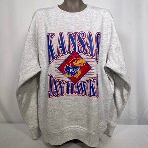 Kansas Jayhawks NCAA Basketball Heather Gray Purple Sweatshirt Women's XL NWT
